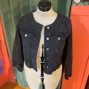Black denim jacket from the Gap.